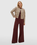 Elira Cropped Blazer with Stripes - Burgundy Stripe JOSH V