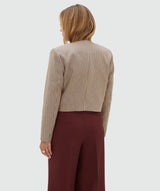 Elira Cropped Blazer with Stripes - Burgundy Stripe JOSH V