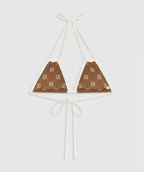 Everly Triangle Bikini Top - Brown Ecru JOSH V