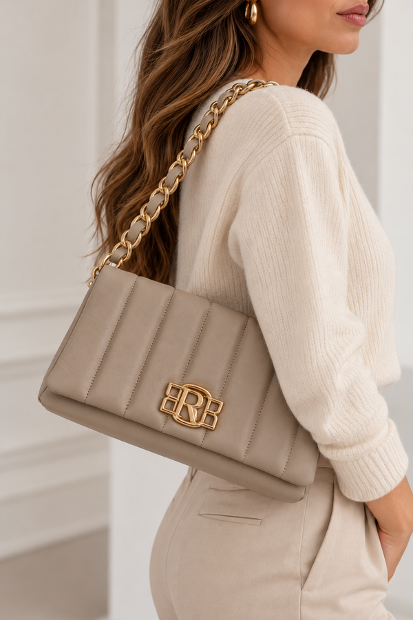Quilted Leather Shoulder Bag Rufel