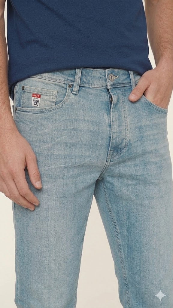 Bleach Blue Denim Tapered Fit Stretch Jeans U.S. Polo Assn.
