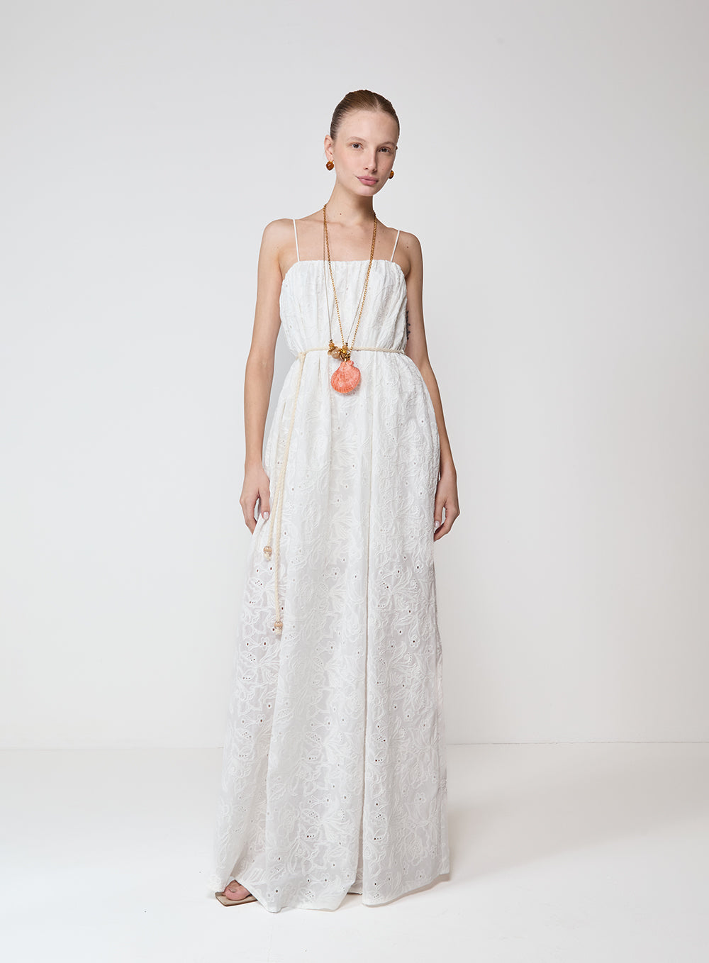 Long Flowing Embroidered Dress Colcci