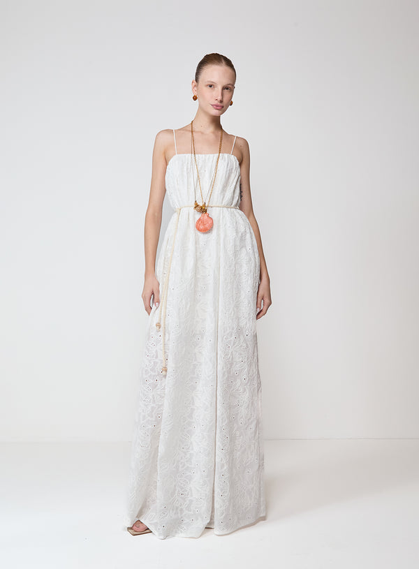 Long Flowing Embroidered Dress Colcci