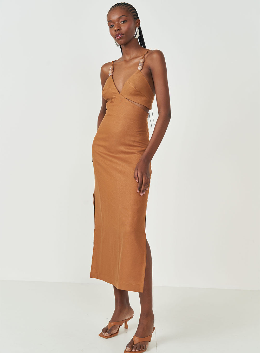 Slim Midi Dress with Back Ties Colcci