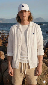 White Linen Blend Shirt U.S. Polo Assn.