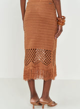 Fringed Knit Skirt Colcci