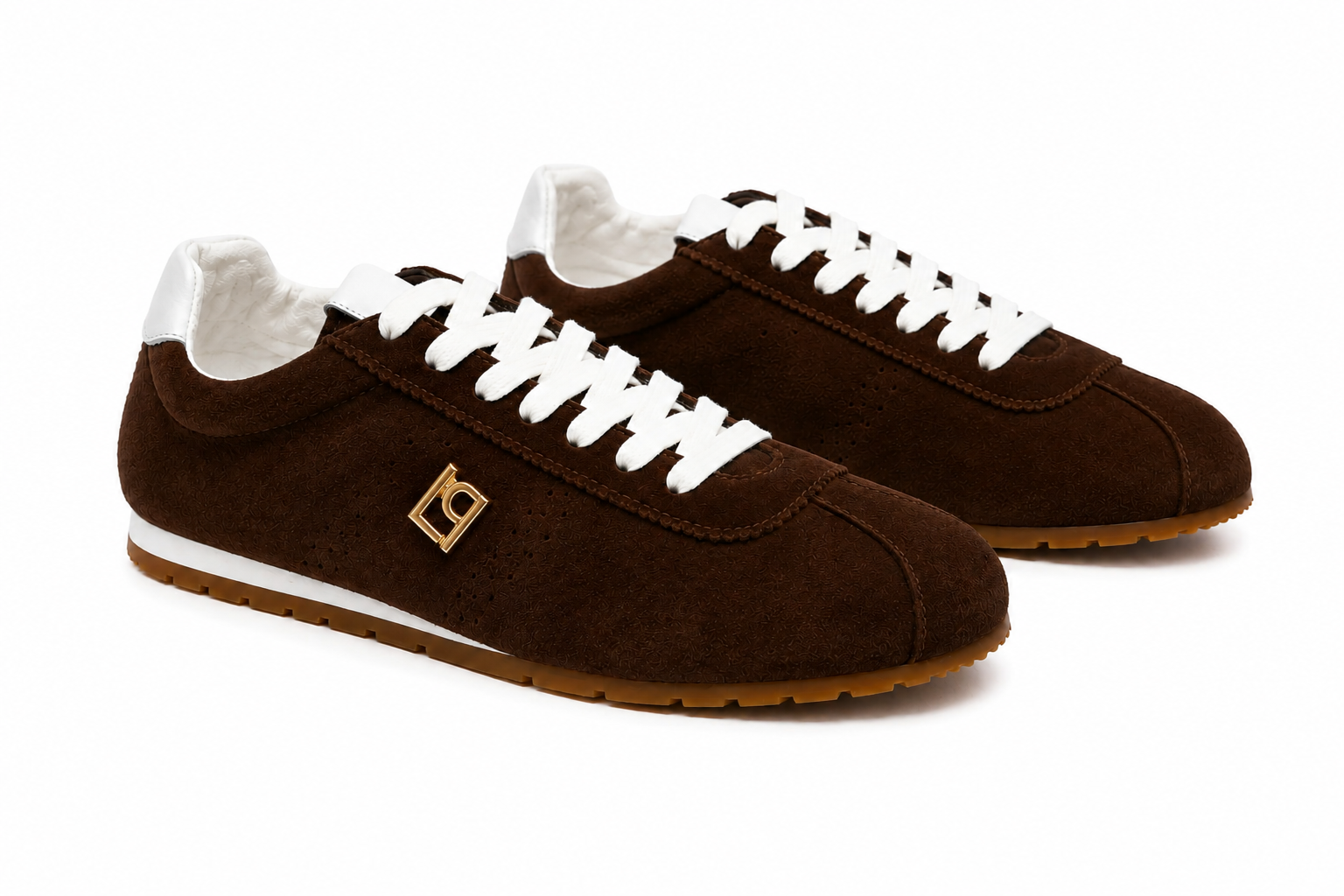 Leather Jogging Sneakers with Ornament Lança Perfume