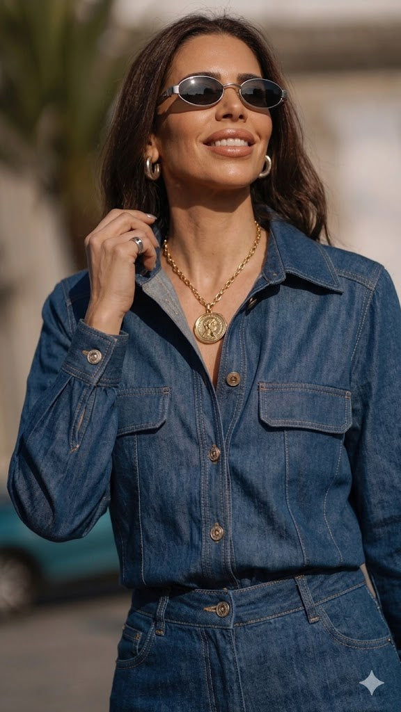 Fitted Denim Shirt Arggido