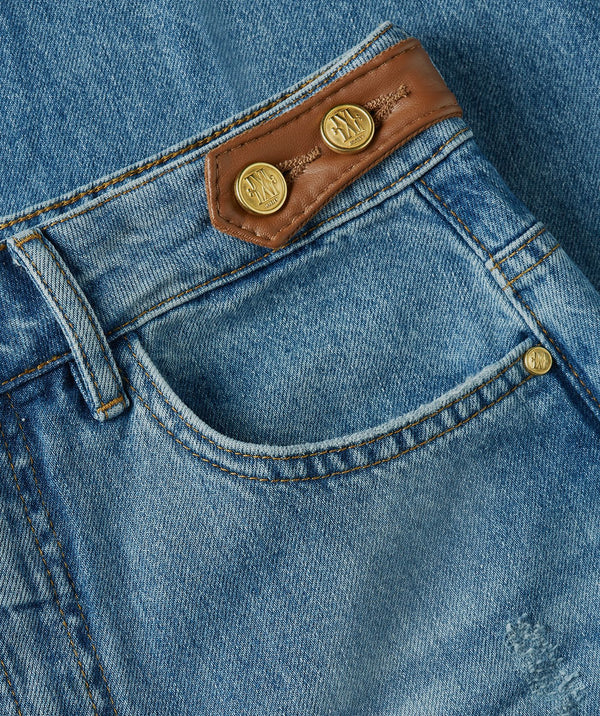 Gloria High-Waisted Wide-Leg Jeans - Blue Denim JOSH V
