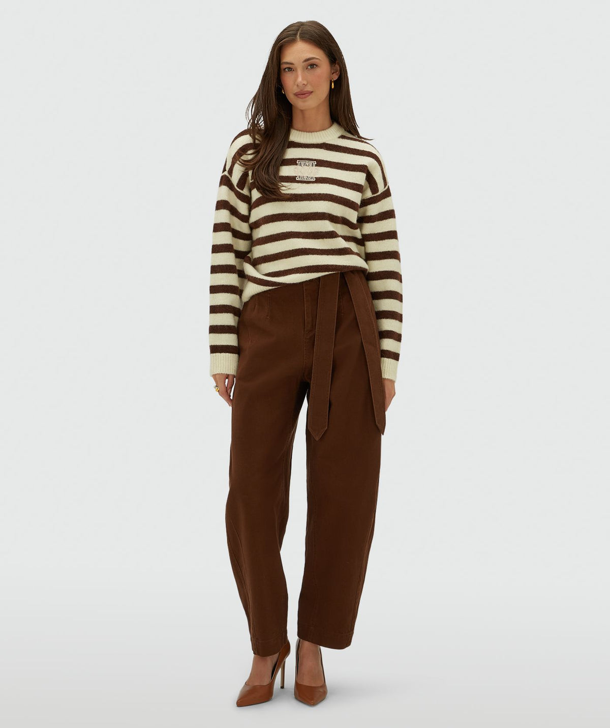 Ize Oversized Striped Sweater - Brown Stripe JOSH V