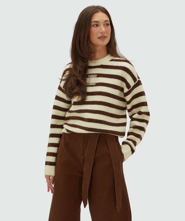 Ize Oversized Striped Sweater - Brown Stripe JOSH V