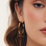 Elongated Gold Drop Earrings Jetlag