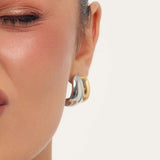Two-Tone Sculptural Earrings Jetlag