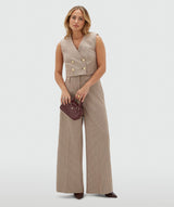 Jorja Cropped Waistcoat with Stripes - Burgundy Stripe JOSH V