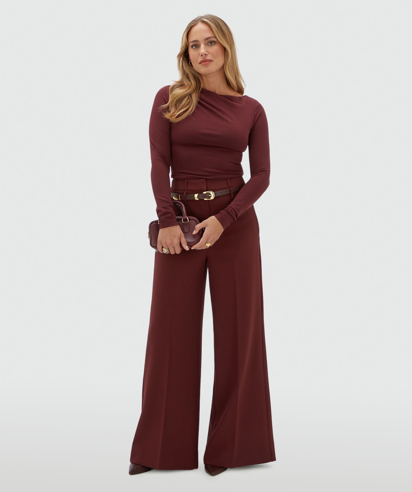 Lenie Slim Fit Top - Burgundy JOSH V