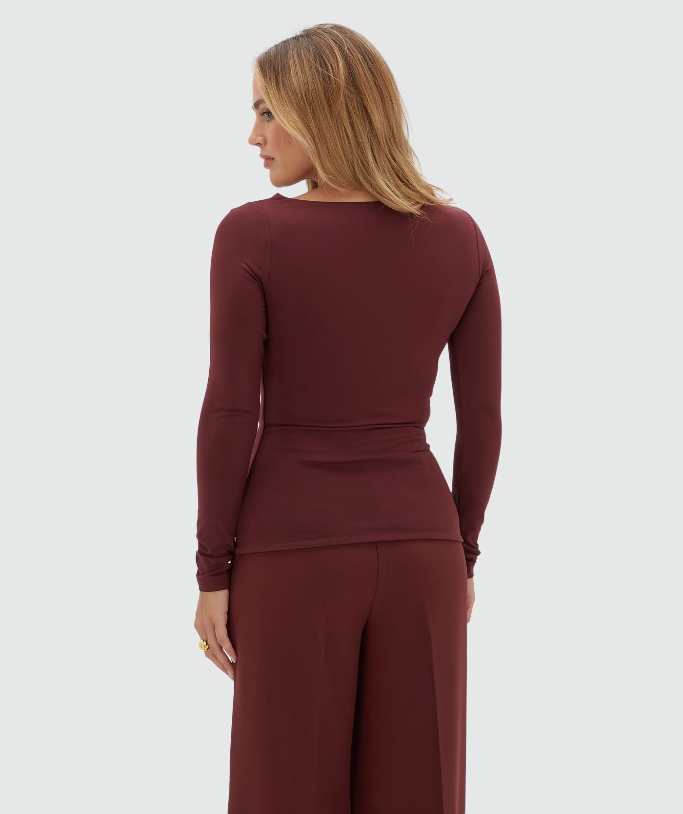 Lenie Slim Fit Top - Burgundy JOSH V