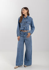 High-Waisted Super Wide-Leg Jeans with Belt Loops LEZ A LEZ