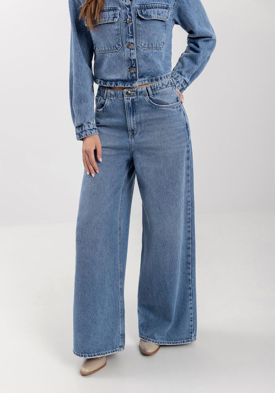 High-Waisted Super Wide-Leg Jeans with Belt Loops LEZ A LEZ