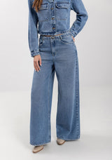 High-Waisted Super Wide-Leg Jeans with Belt Loops LEZ A LEZ