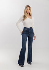 High-Waisted Flare Jeans with Contour Technology Lez a Lez
