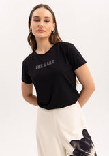 T-shirt com efeito de brilho Lez a Lez