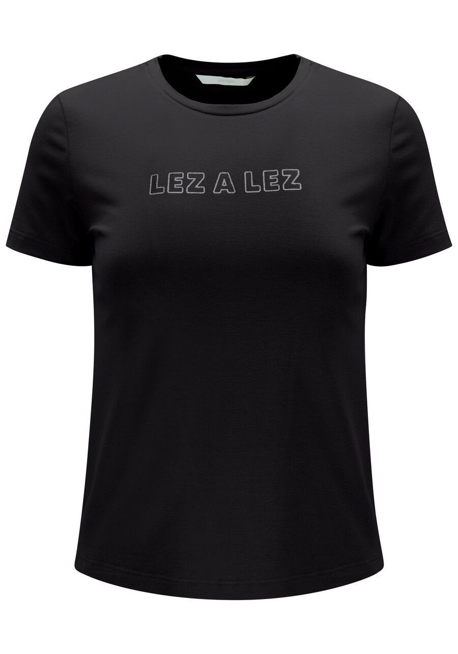 T-shirt com efeito de brilho Lez a Lez