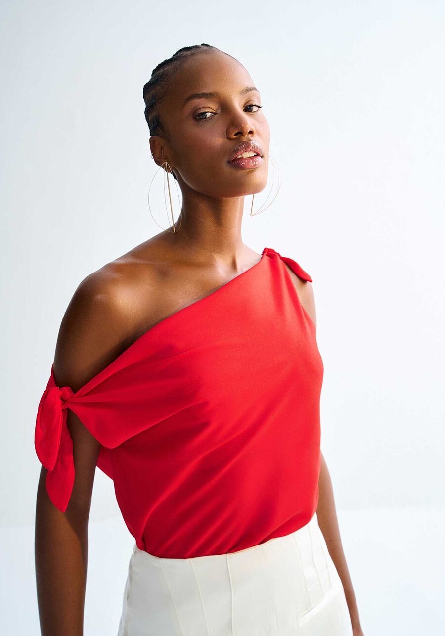 Blusa com alças ajustáveis ​​para atar Lez a Lez