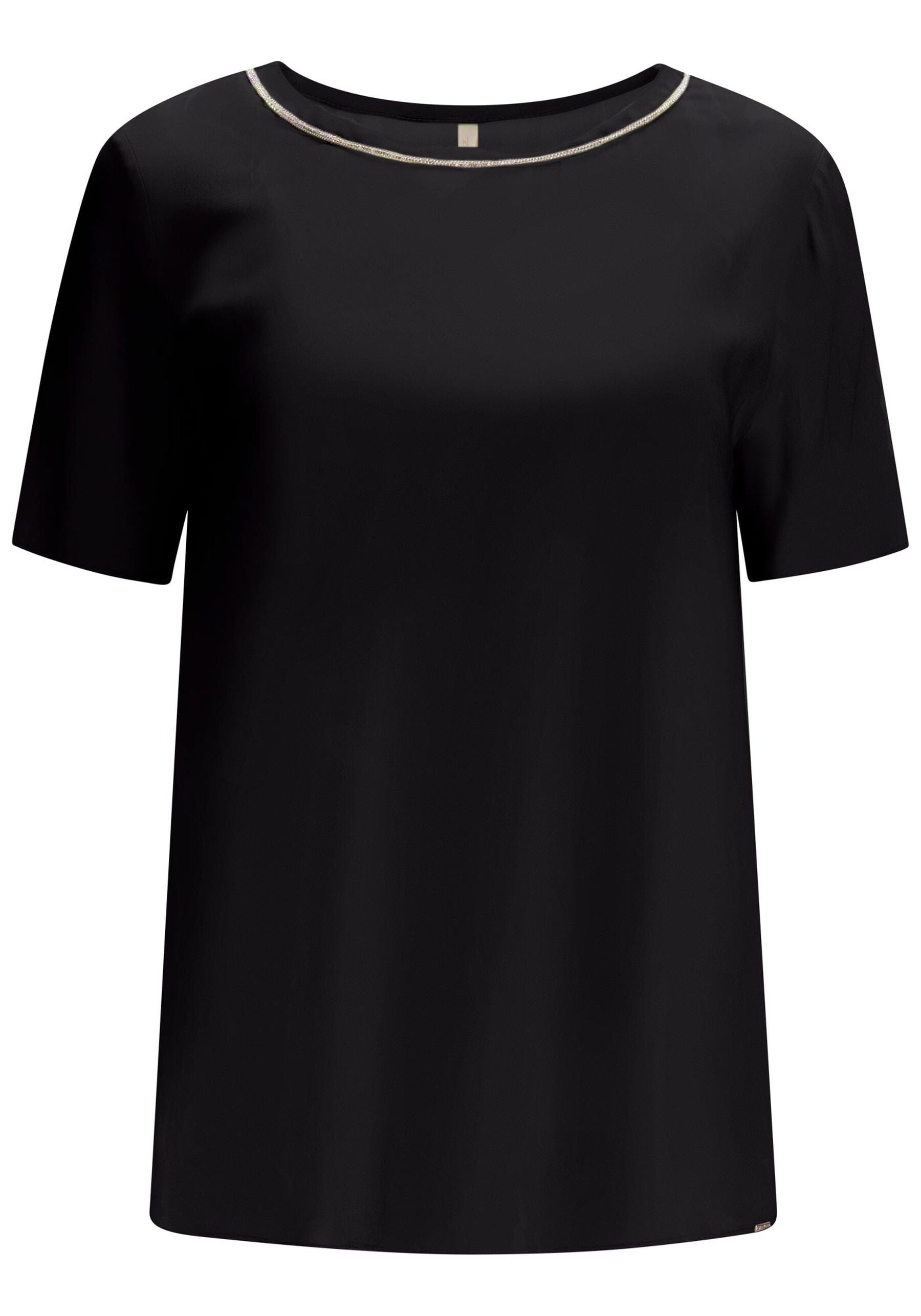Blusa lisa de manga curta  com brilhantes Lez a Lez