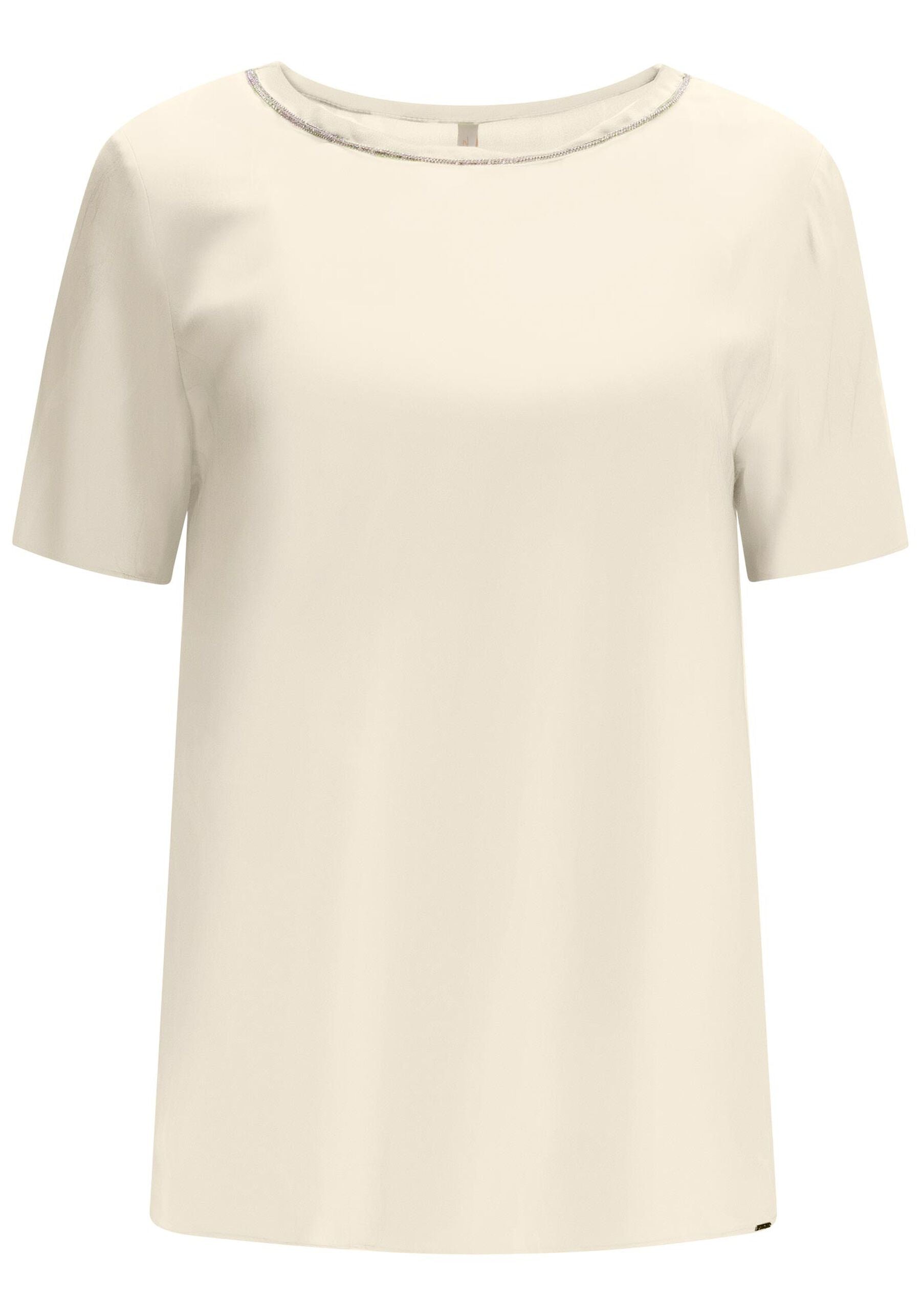 Blusa lisa de manga curta  com brilhantes Lez a Lez