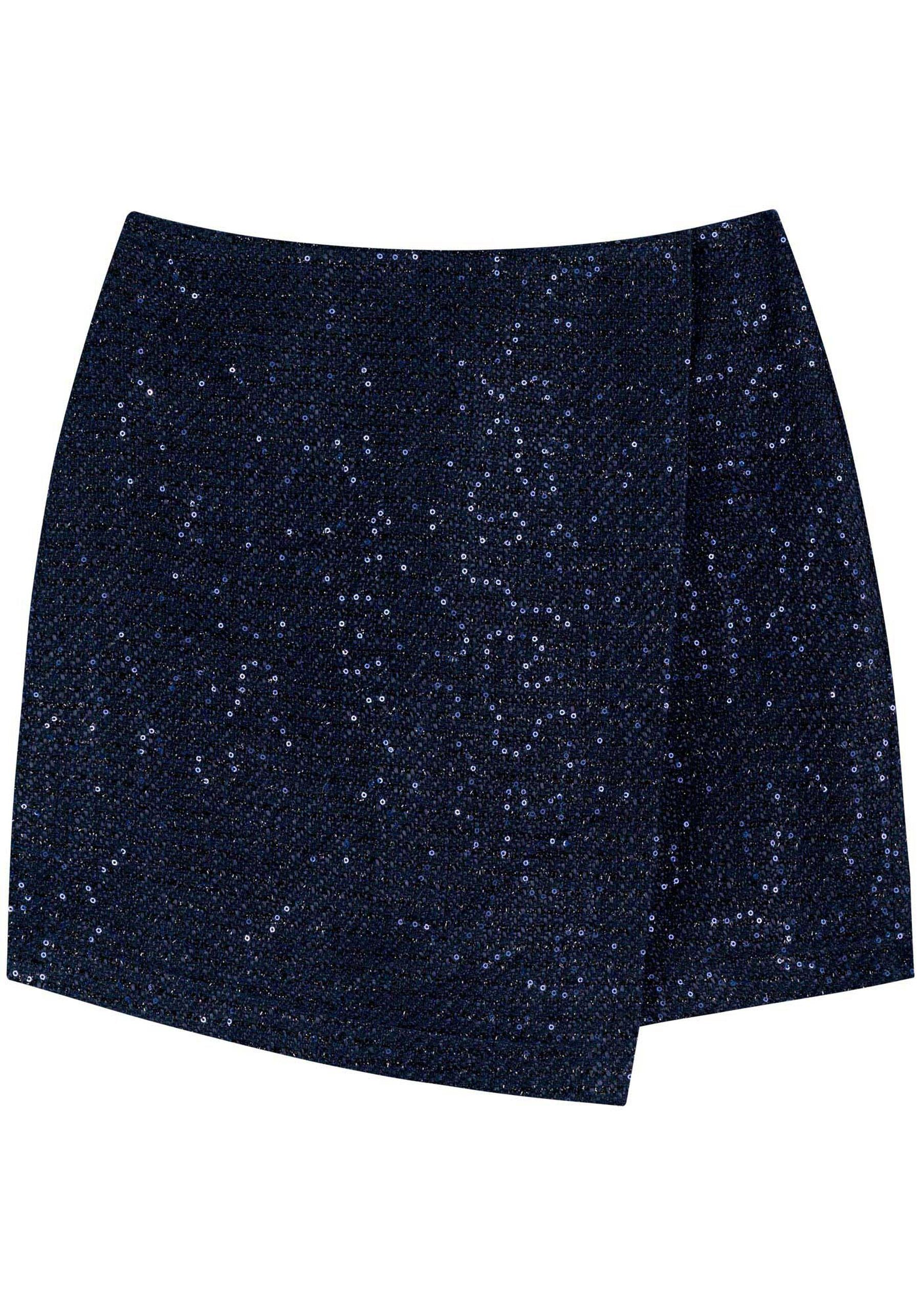 High-Waisted Sequin Tweed Mini Skirt LEZ A LEZ