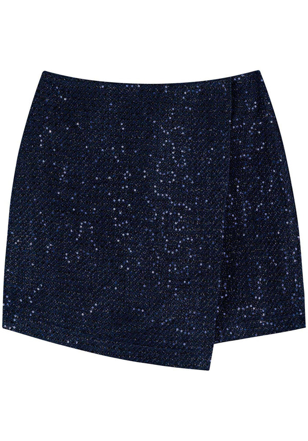 High-Waisted Sequin Tweed Mini Skirt LEZ A LEZ