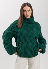 High Neck Knit Sweater with Long Sleeves Lez a Lez