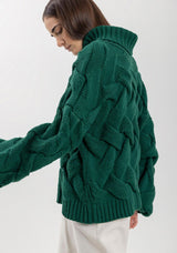 High Neck Knit Sweater with Long Sleeves Lez a Lez