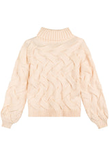 High Neck Knit Sweater with Long Sleeves Lez a Lez