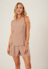 Fitted Strappy Top with Zipper and Metallic Detail LEZ A LEZ