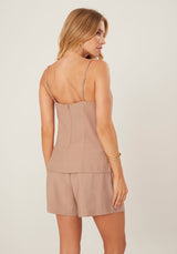 Fitted Strappy Top with Zipper and Metallic Detail LEZ A LEZ