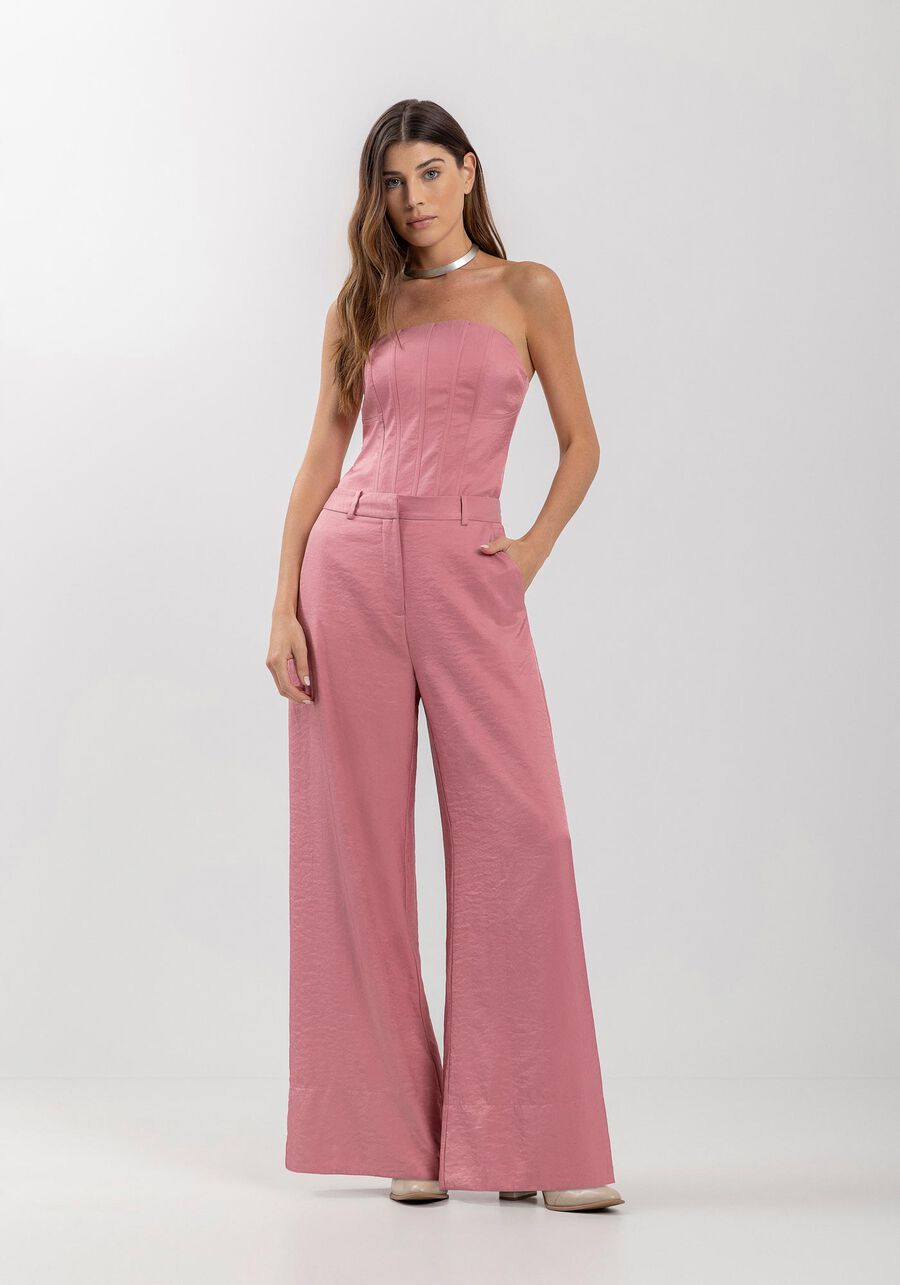 High-Waisted Flare Pants with Wide Hem and Belt Loops LEZ A LEZ
