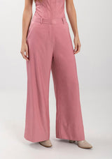 High-Waisted Flare Pants with Wide Hem and Belt Loops LEZ A LEZ