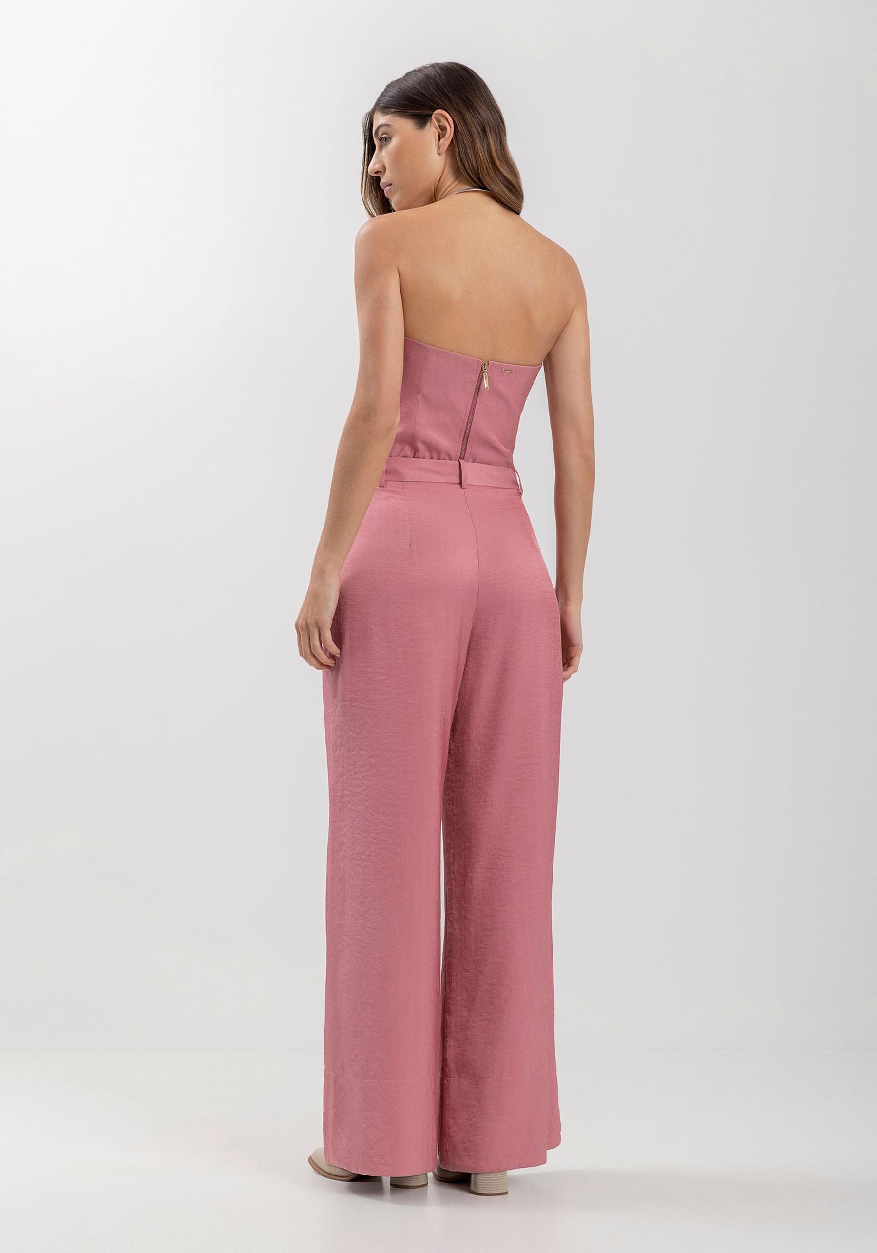 High-Waisted Flare Pants with Wide Hem and Belt Loops LEZ A LEZ