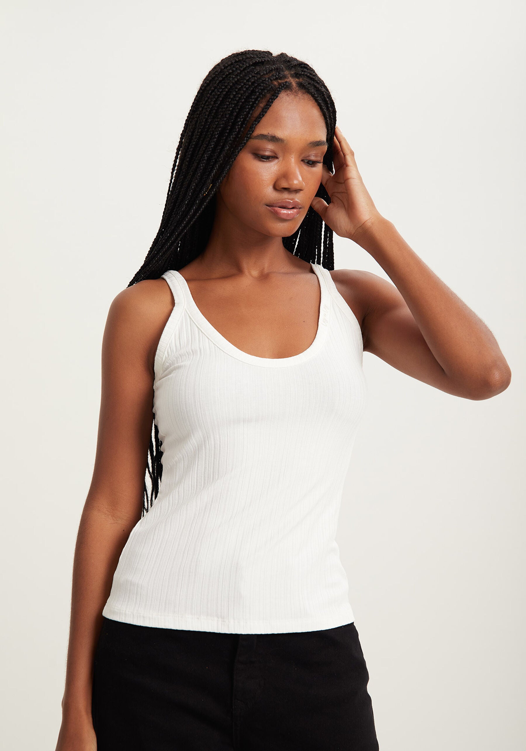 Basic Ribbed Knit Tank Top LEZ A LEZ