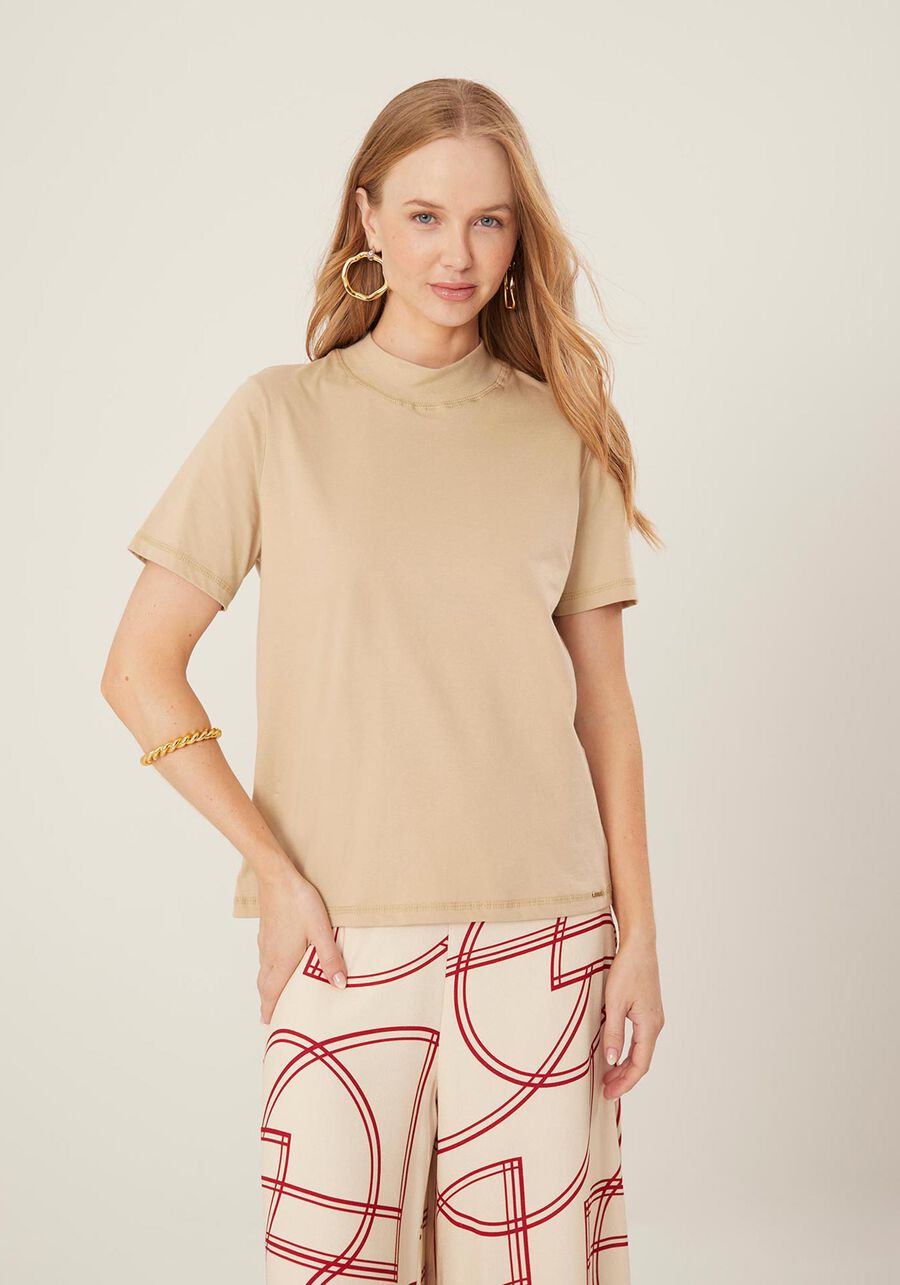 Basic Short Sleeve Top with Ribbed Neckline Lez a Lez