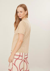 Basic Short Sleeve Top with Ribbed Neckline Lez a Lez