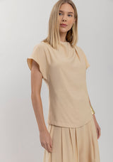 Tailored Short-Sleeve Blouse with Back Zipper LEZ A LEZ