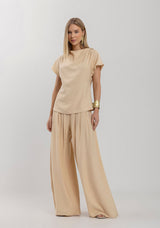High-Waisted Viscose Wide-Leg Trousers LEZ A LEZ