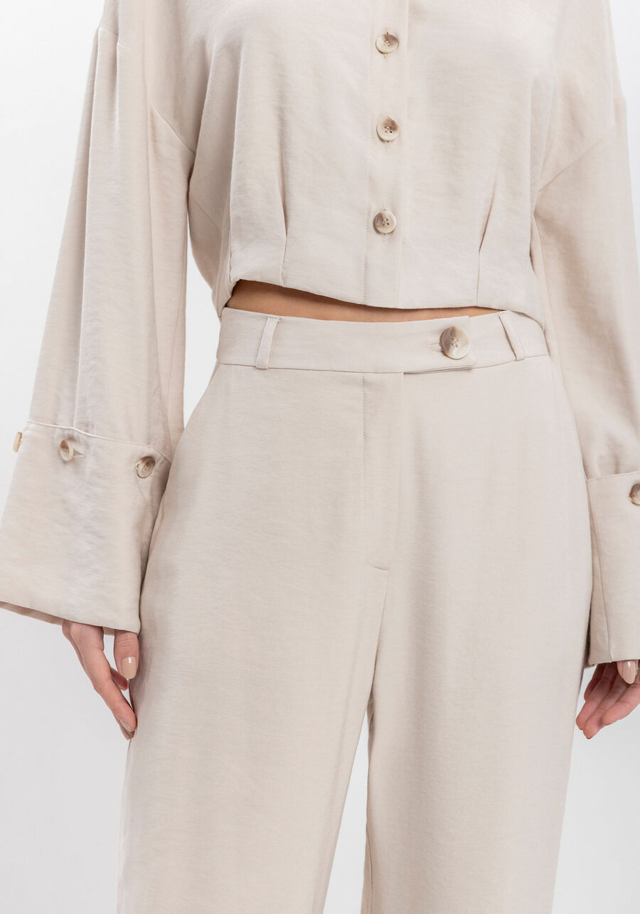 High-Waisted Tailored Straight-Leg Trousers with Belt Loops Lez a Lez