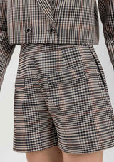 Plaid Flared Shorts with Mid-Rise Waist LEZ A LEZ