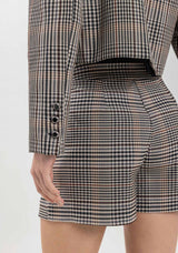 Plaid Flared Shorts with Mid-Rise Waist LEZ A LEZ