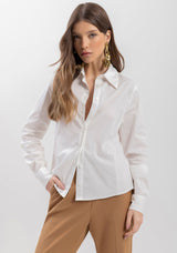 Basic Long-Sleeve Shirt with Rounded Hem Lez a Lez