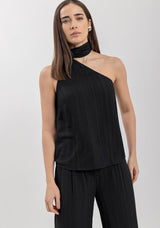 One-Shoulder Top with Sash in Viscose LEZ A LEZ