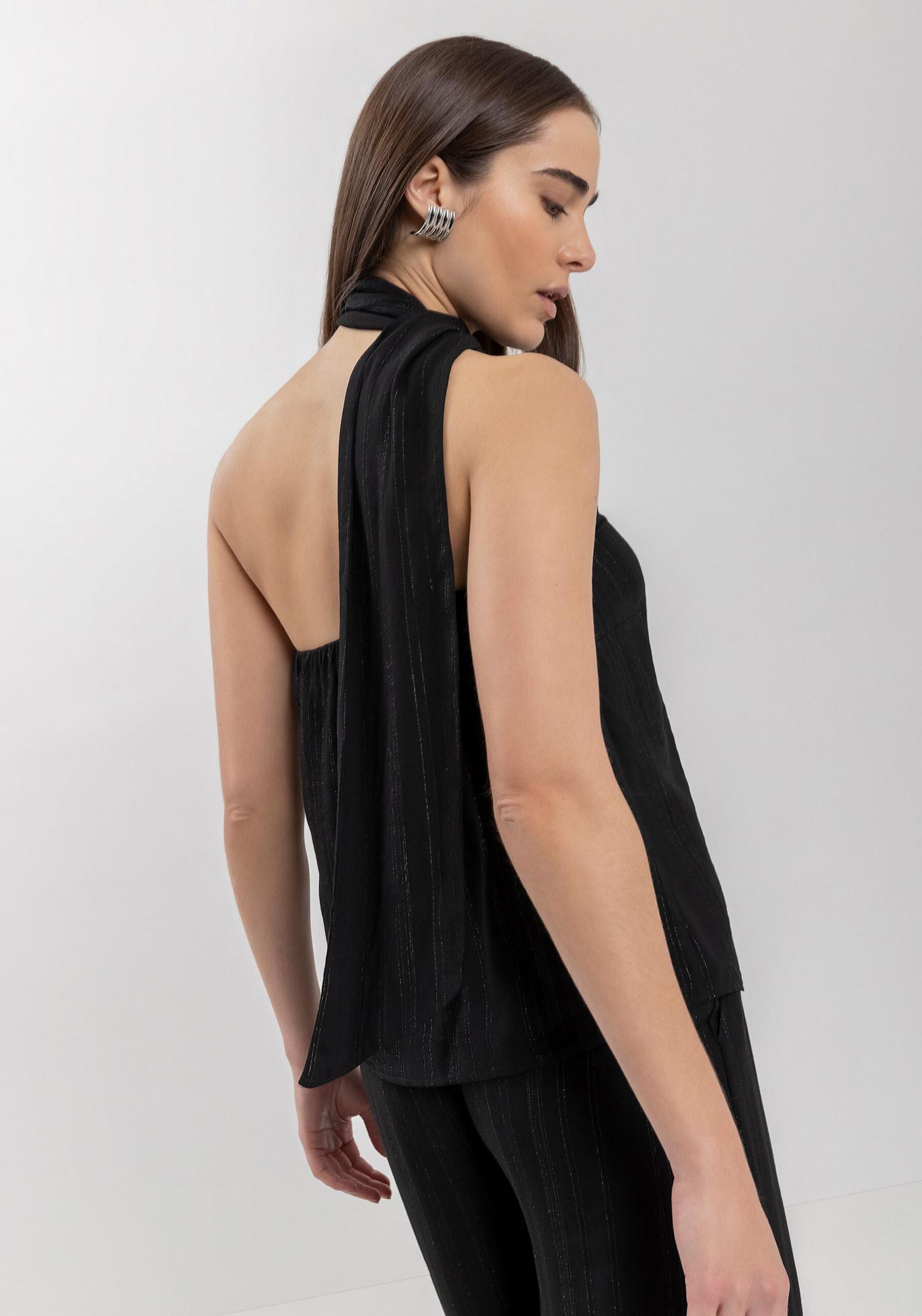 One-Shoulder Top with Sash in Viscose LEZ A LEZ